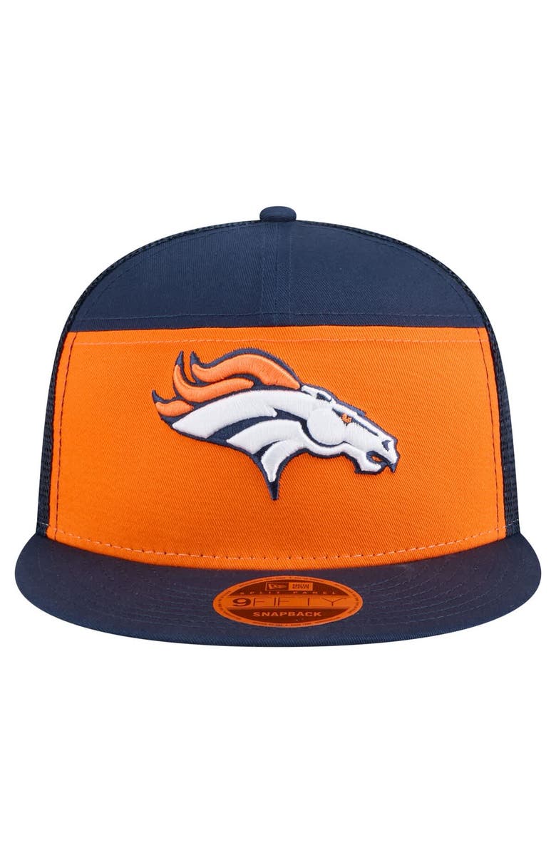 New Era Men's New Era Orange/Navy Denver Broncos Outdoor Split Panel 9FIFTY Snapback Hat, Alternate, color, 