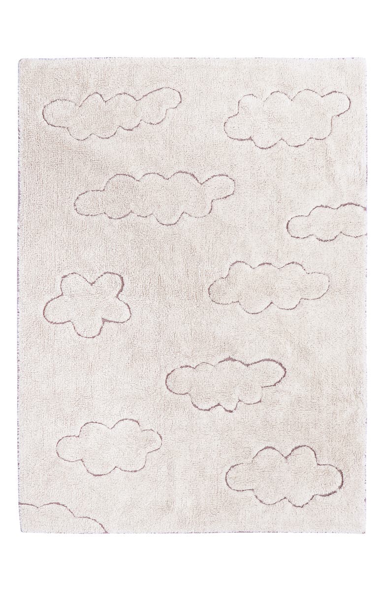 Lorena Canals RugCycled Clouds Washable Cotton Blend Rug, Main, color, Natural Rugcycled Yarn