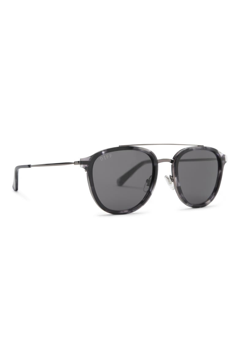 Camden 54mm Polarized Round Sunglasses, Alternate, color, BLACK MARBLE/ GREY