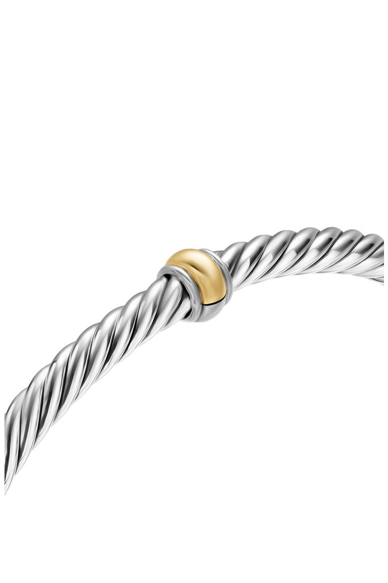 Cable Flex Station Bracelet in Sterling Silver with 14K Yellow Gold, 4mm, Alternate, color, SILVER/ GOLD