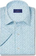 David Donahue Abstract Print Lyocell Short Sleeve Shirt