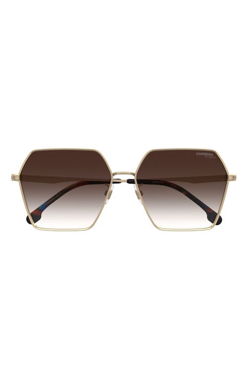 Carrera Eyewear 60mm Gradient Rectangular Sunglasses In Gold Ivory/brown