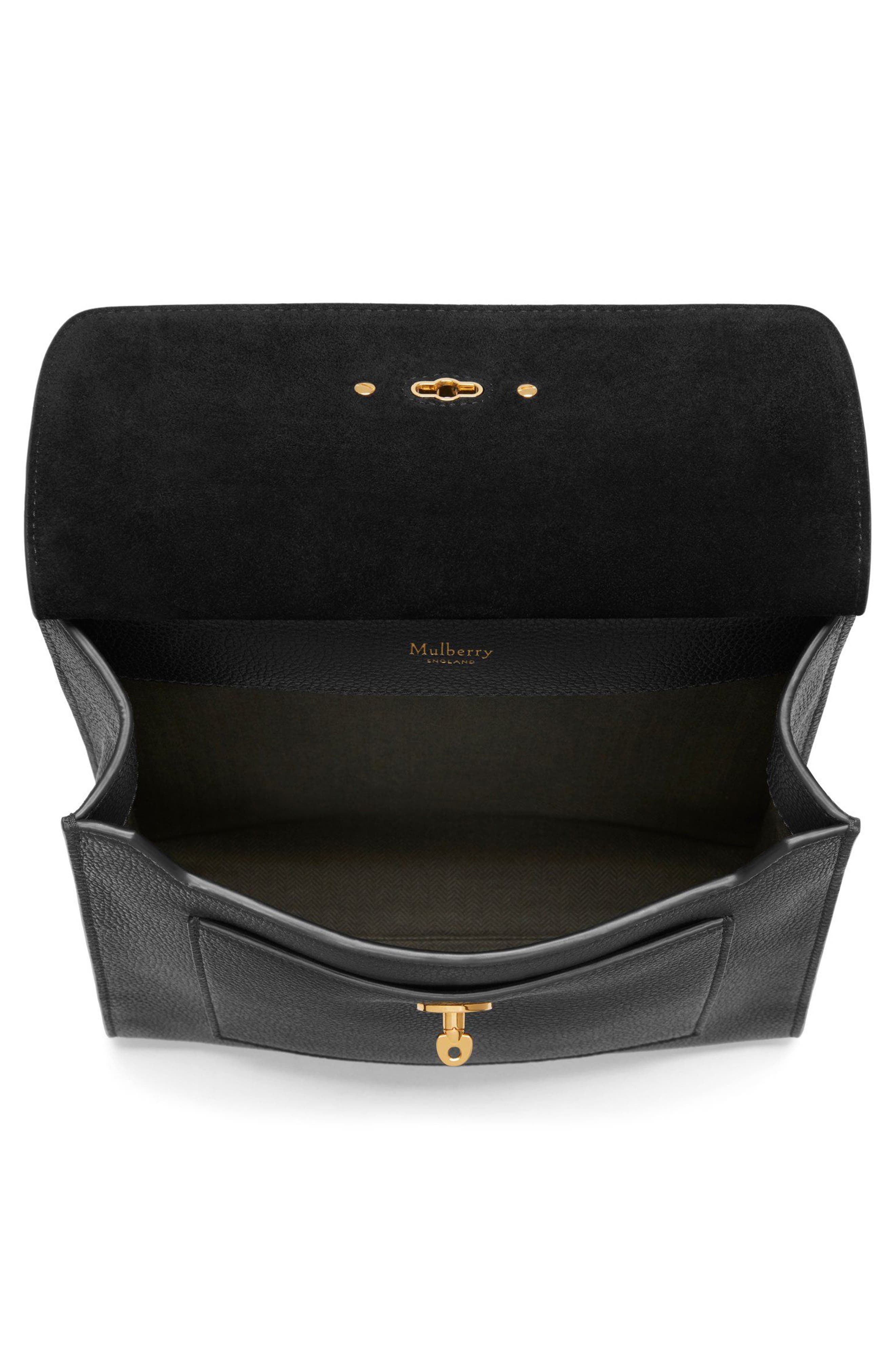 Mulberry Antony Leather Crossbody Bag, Alternate, color, Black