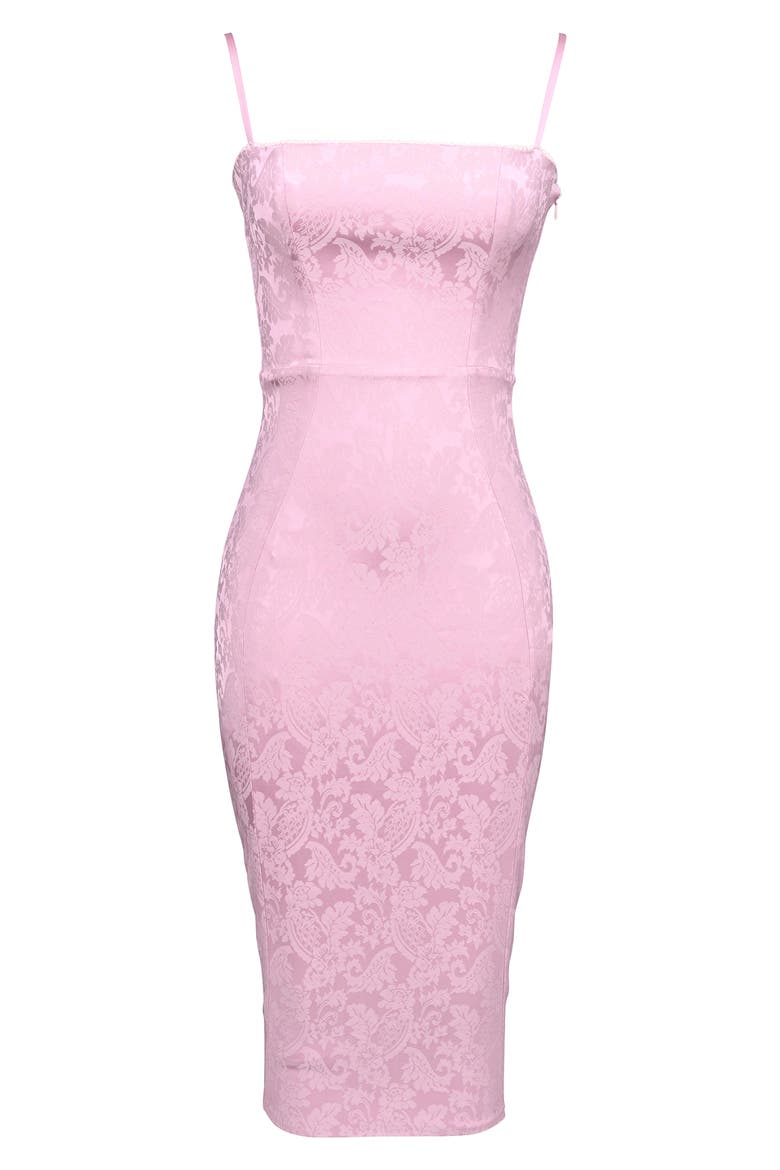 Ophelle Satin Jacquard Dress, Alternate, color, ZEPHYR