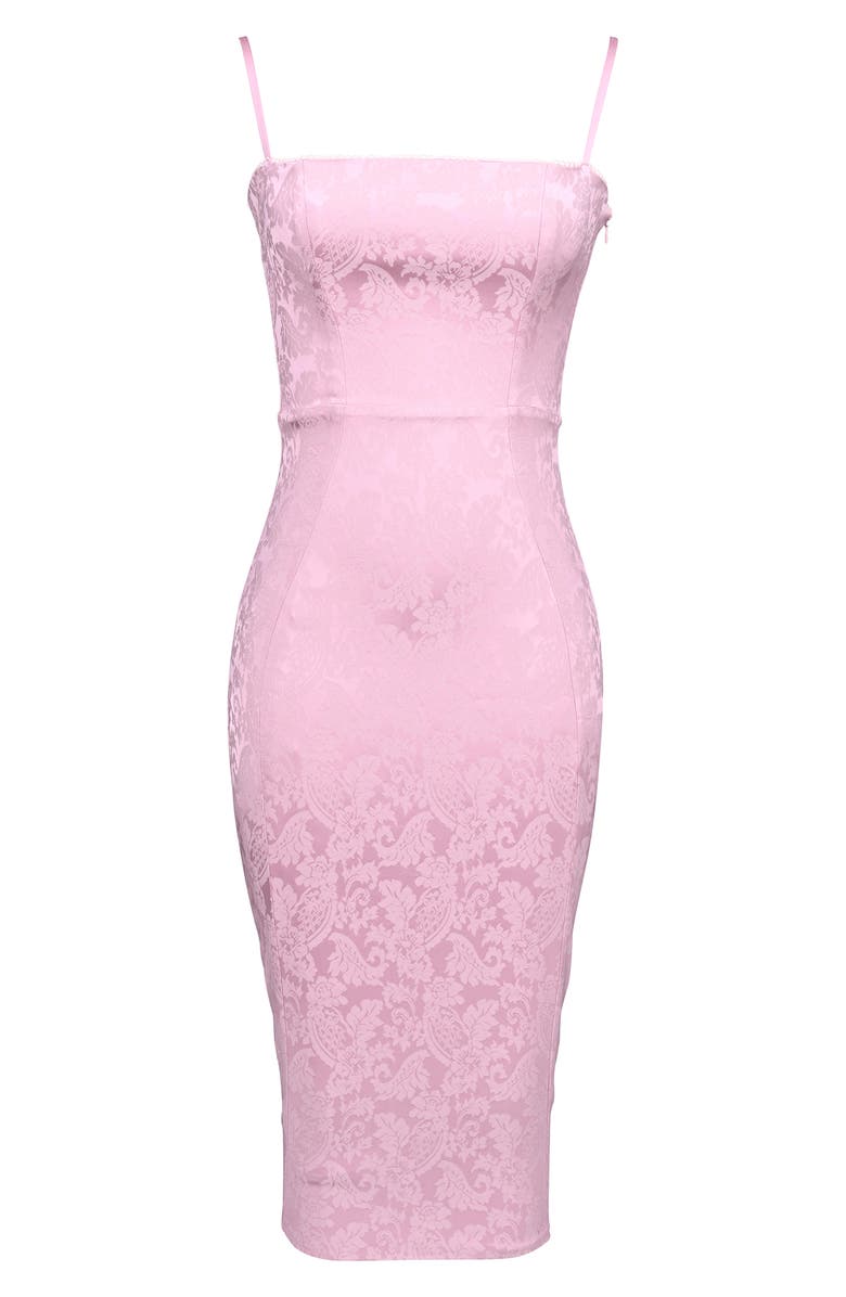 HOUSE OF CB Ophelle Satin Jacquard Dress, Alternate, color, Zephyr