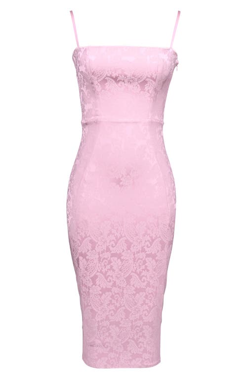 Shop House Of Cb Ophelle Satin Jacquard Dress In Zephyr
