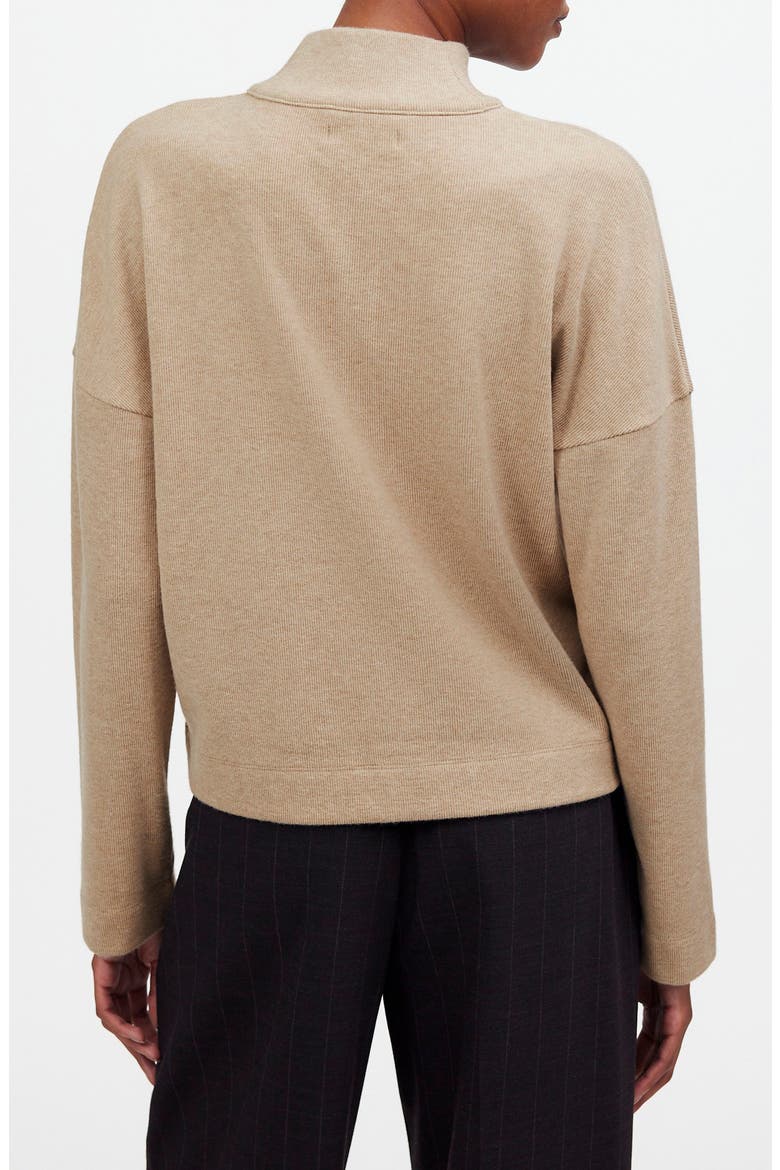 Quarter-Zip Pullover Top, Alternate, color, FADED BIRCH