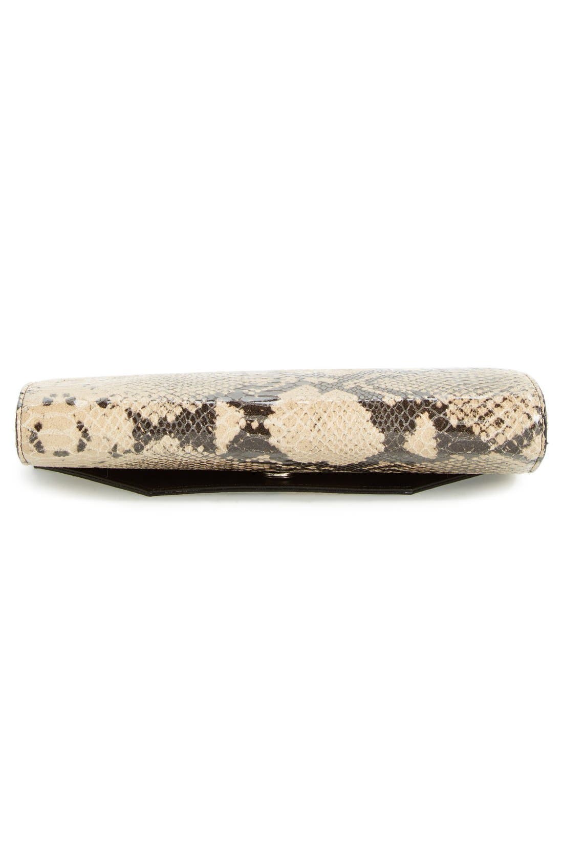 Angled Leather Day Clutch, Alternate, color, SNAKE