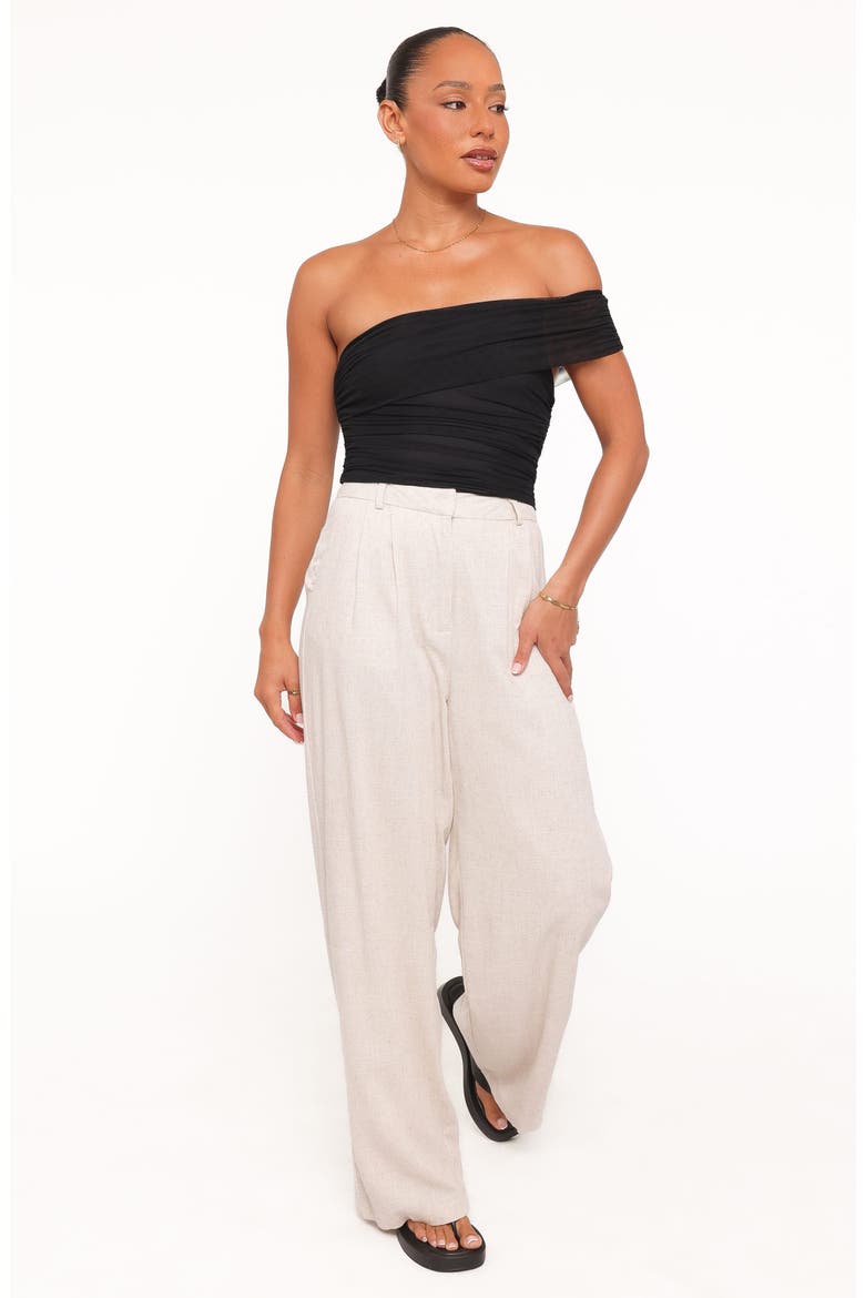 Zachary Off the Shoulder Mesh Crop Top, Alternate, color, BLACK