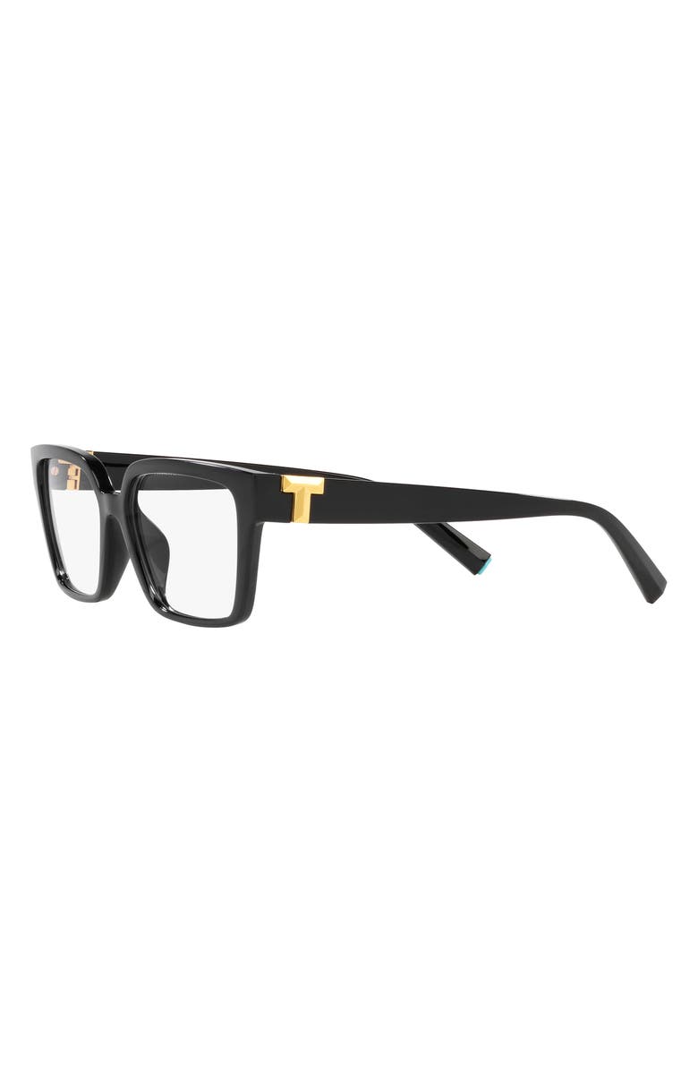 Tiffany & Co. 53mm Rectangular Optical Glasses, Alternate, color, Black