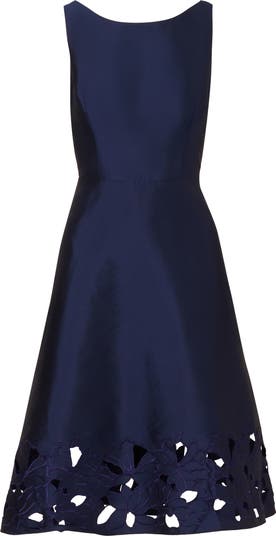 Cutwork Detail Taffeta Cocktail Dress