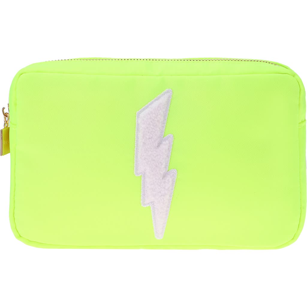 Bloc Bags Medium Lightning Bolt Cosmetics Bag in Neon Yellow  product