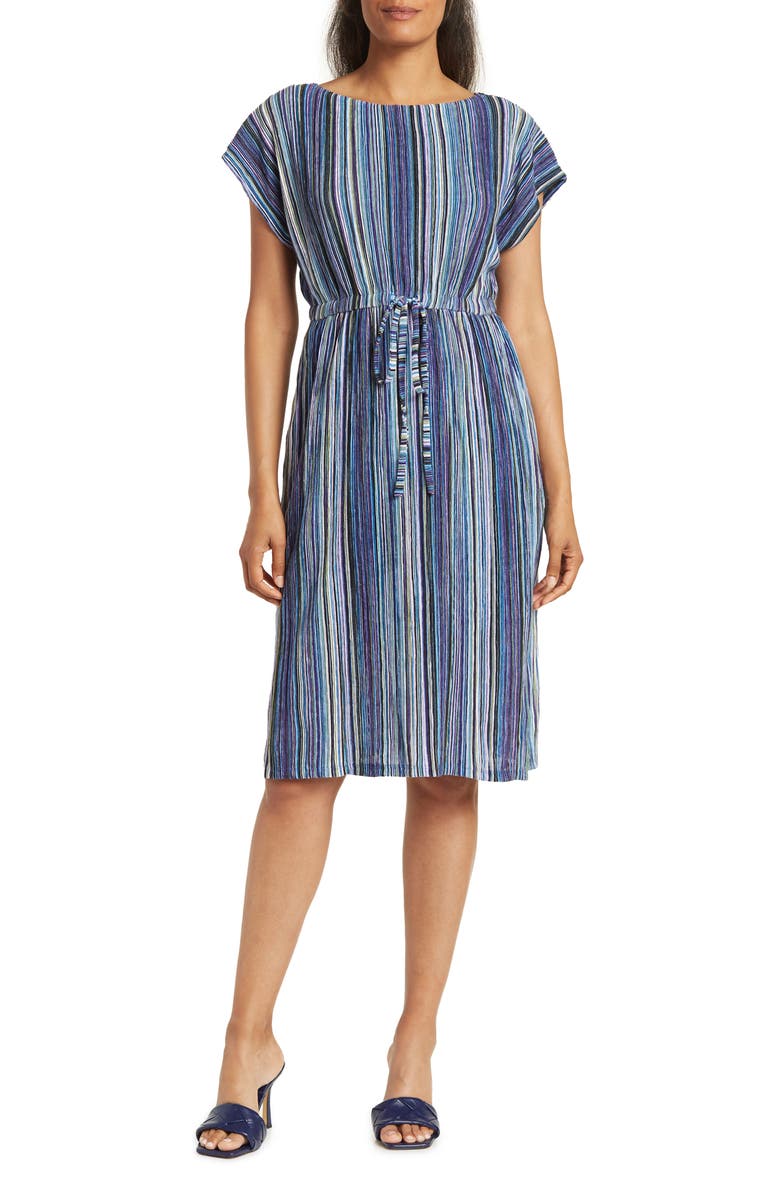 Maggy London Stripe Print Dolman Sleeve Midi Dress, Main, color,