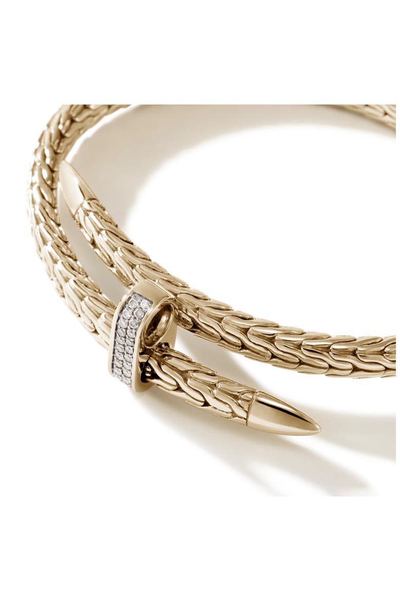 Spear Coil Choker, Diamonds, Alternate, color, 14K YELLOW GOLD