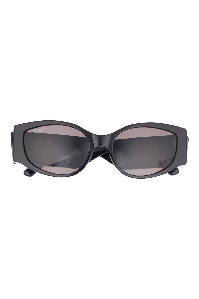 56mm Oval Sunglasses, Main, color, BLACK BLACK GREY