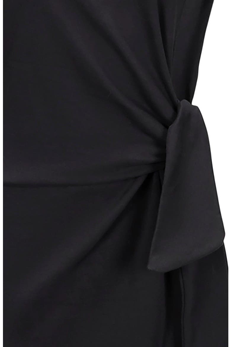 Women's Organic Knit Tie Midi Dress, Alternate, color, Black Side-Tie