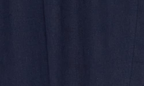 Tommy Hilfiger Flat Front Linen Blend Pants In Navy