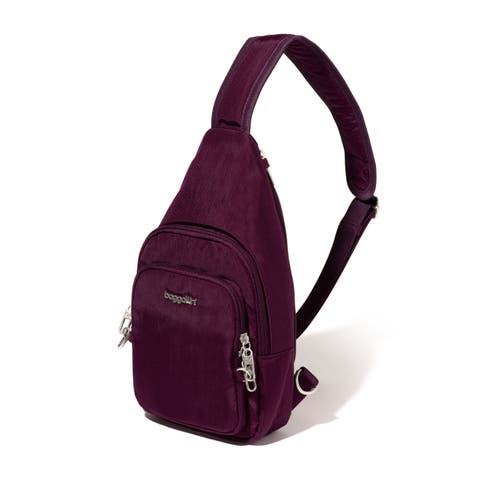 Baggallini Securtex Anti-theft Daytripper Sling Bag In Purple