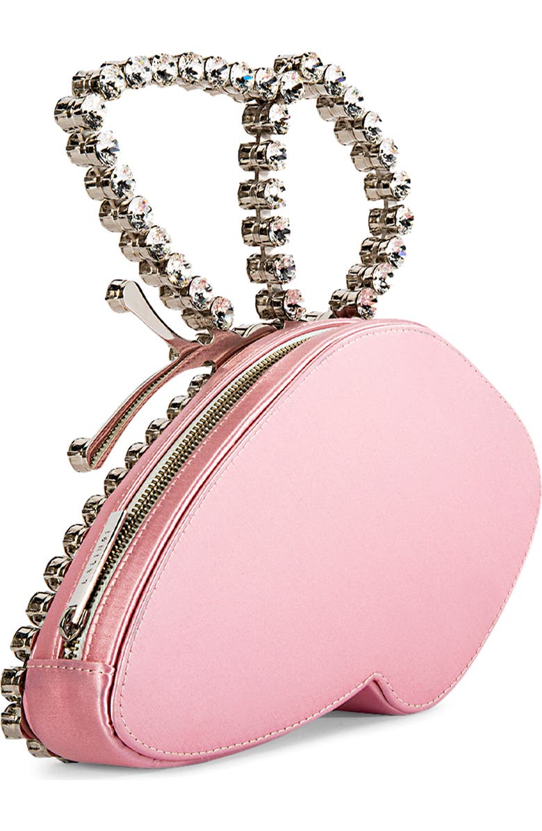 L’alingi Eternity Butterfly Crystal Handle Satin Clutch, Alternate, color,