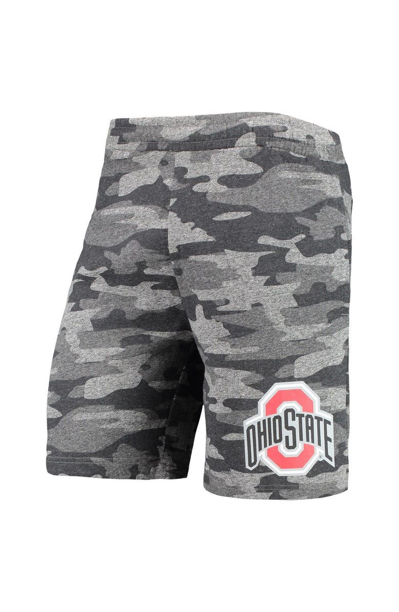 CONCEPTS SPORT Men's Concepts Sport Charcoal/Gray Ohio State Buckeyes Camo Backup Terry Jam Lounge Shorts, Alternate, color, Charcoal