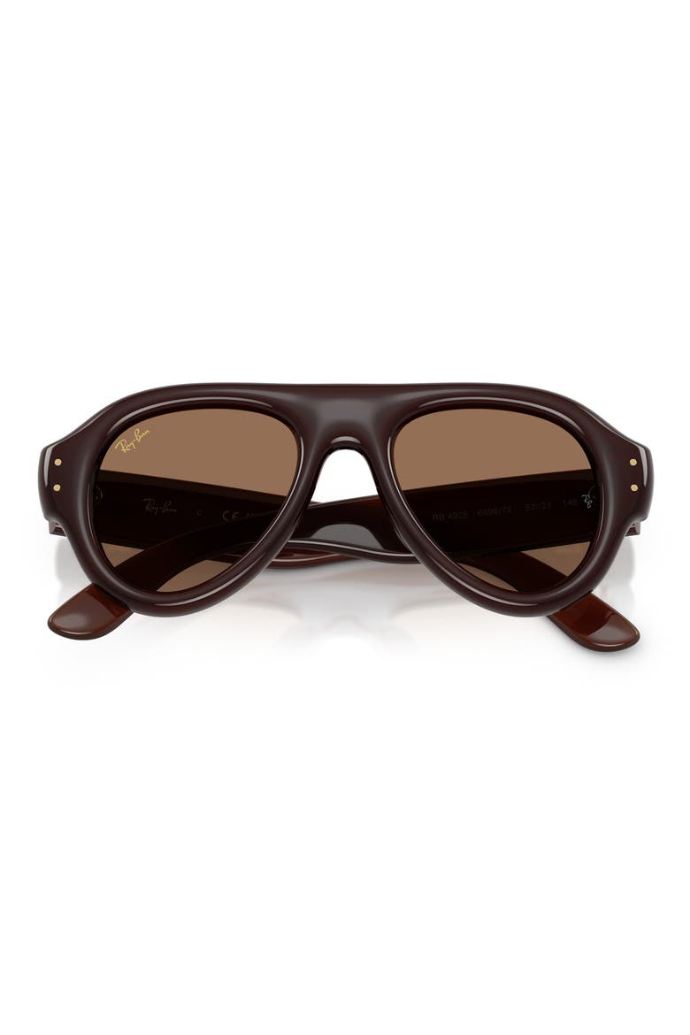 x A$AP Rocky 52mm Puffer Pilot Sunglasses, Alternate, color, TRANSPARENT BROWN / DARK BROWN