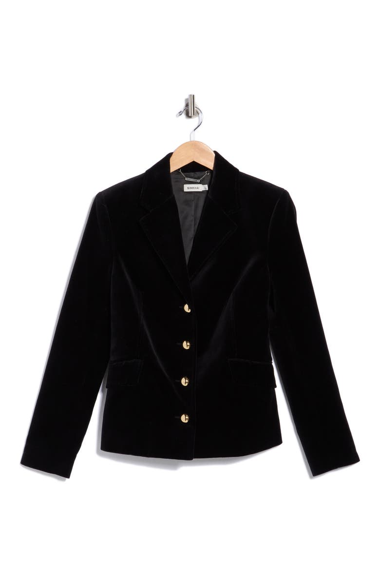 Trueman Velvet Jacket, Main, color, BLACK