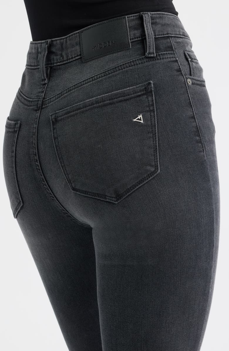 HIDDEN JEANS Fray Hem Crop Flare Jeans, Alternate, color, Black