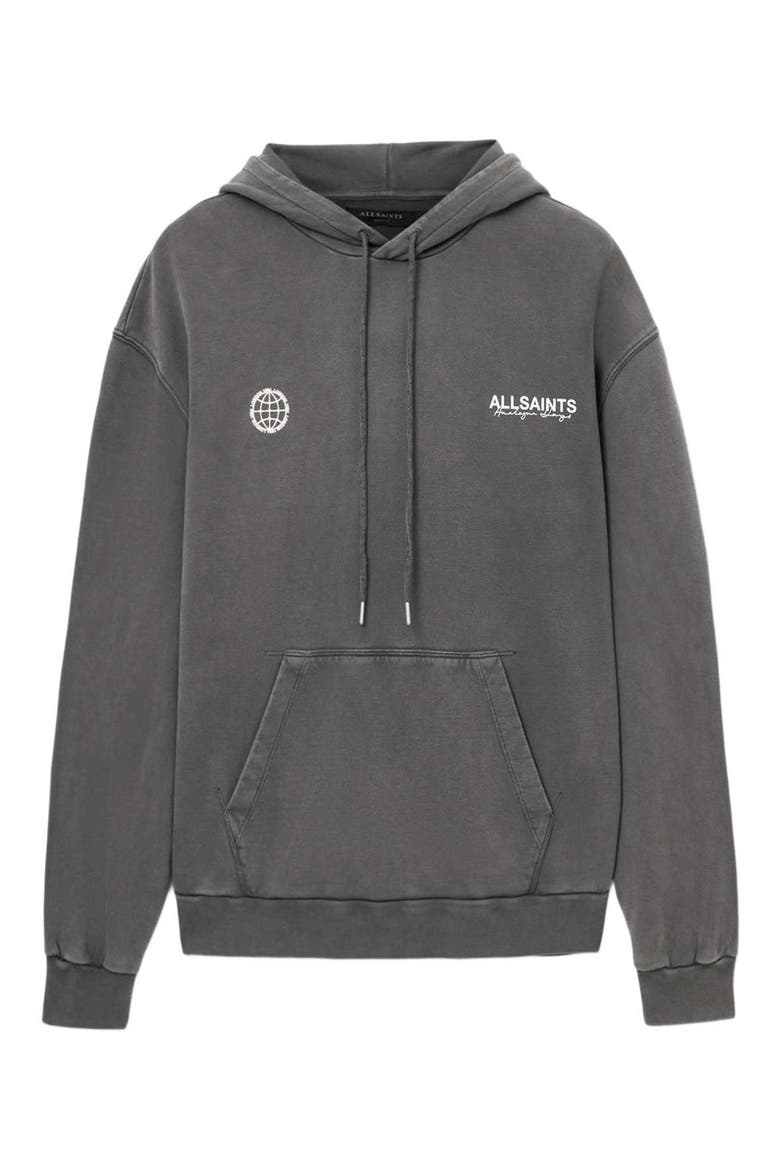 Emblem Embroidered Hoodie, Alternate, color, WASHED BLACK