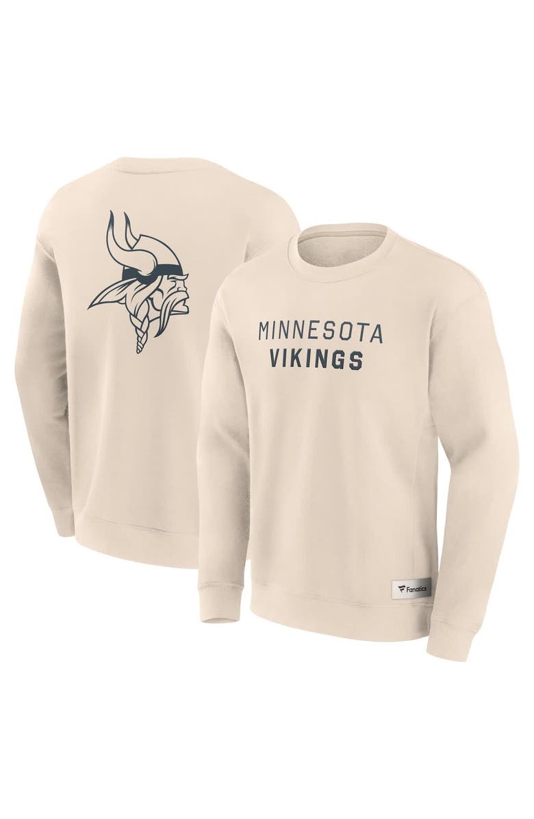 FANATICS Men's Fanatics Cream Minnesota Vikings Elements Future Ground Lettering Pullover Sweatshirt, Main, color, Cream