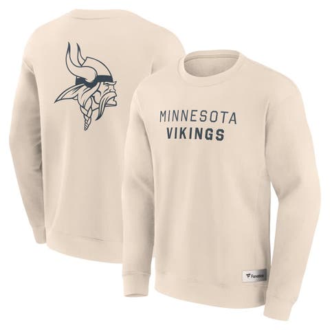 Men's Fanatics Cream Minnesota Vikings Elements Future Ground Lettering Pullover Sweatshirt
