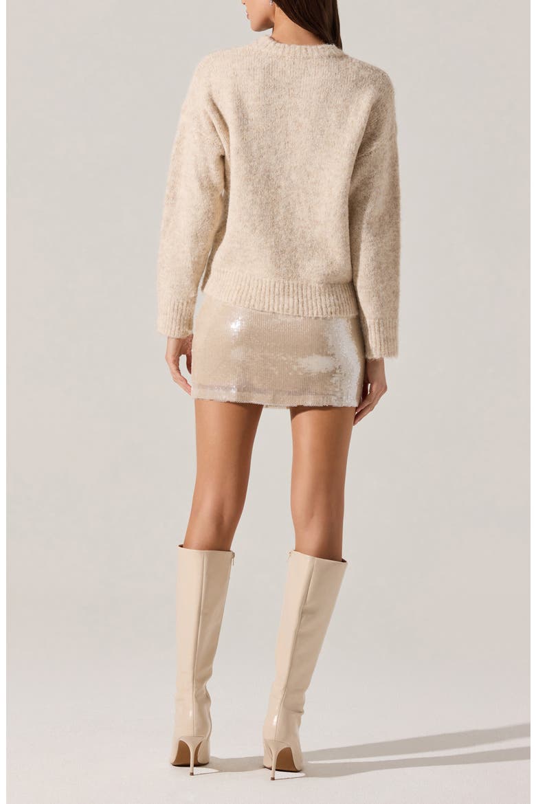 Selbie Crewneck Sweater, Alternate, color, CREAM