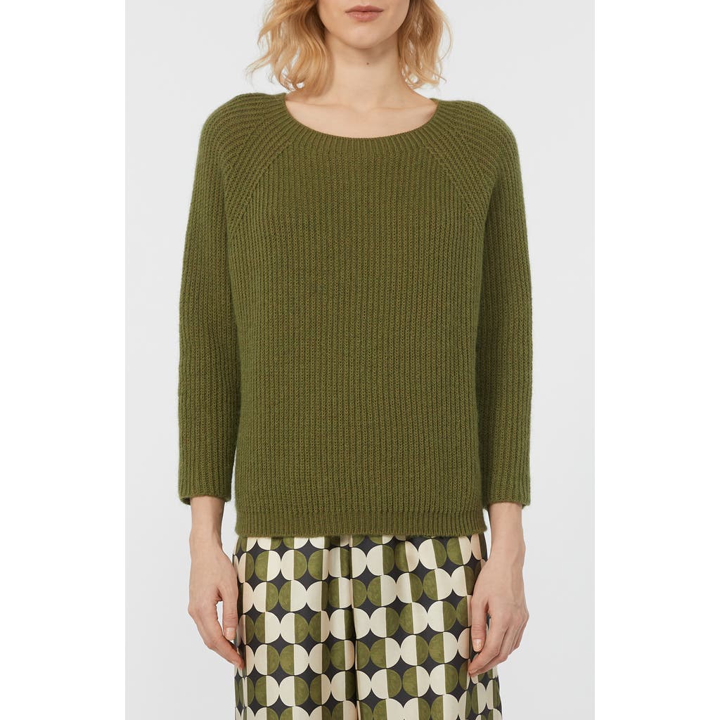 Weekend Max Mara Crew Neck Long Sleeve Sweater In Green
