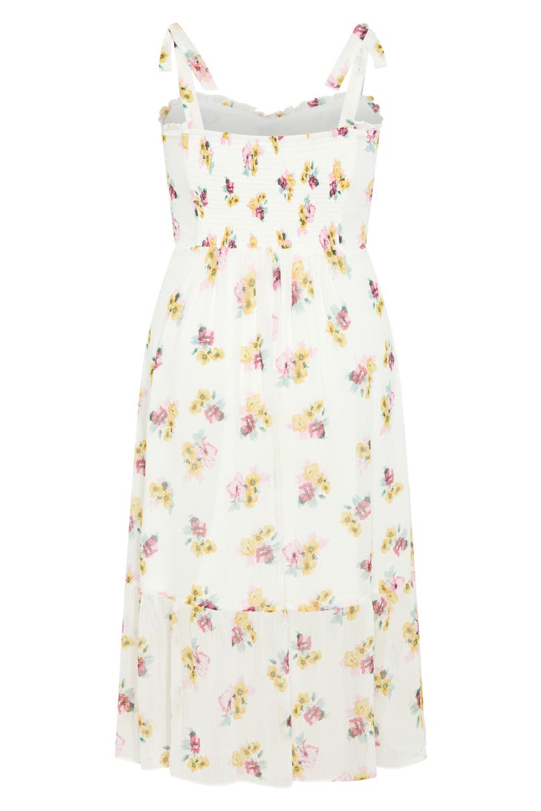 Ariadne Floral Tie Strap Midi Sundress, Alternate, color, IVORY DITSY