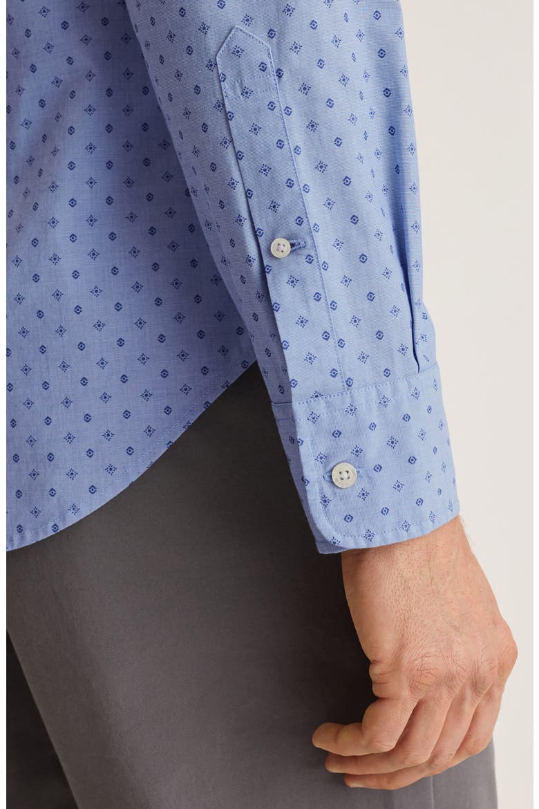 Everyday Geometric Stretch Cotton Shirt, Alternate, color, BLUE IKARIA GEO