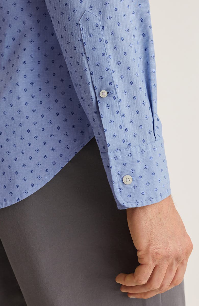 Bonobos Everyday Geometric Stretch Cotton Shirt, Alternate, color, Blue Ikaria Geo