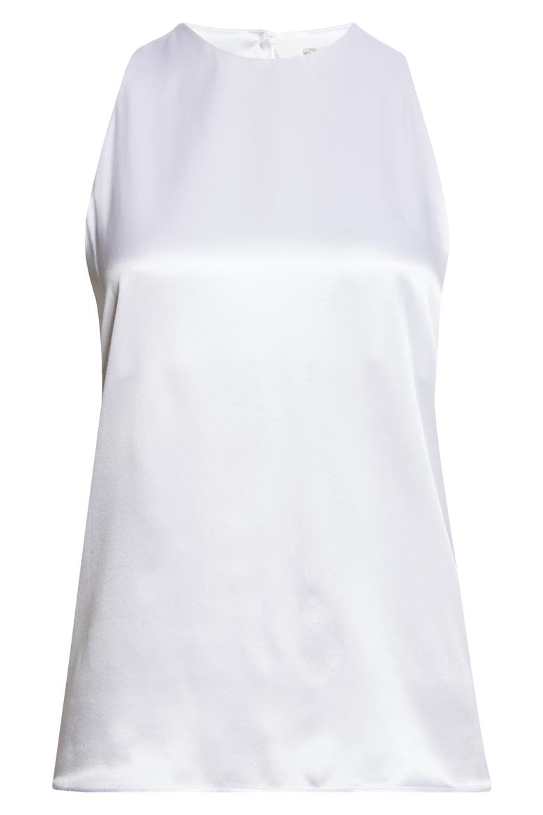 Sleeveless Silk Satin Top, Alternate, color, 01B WHITE