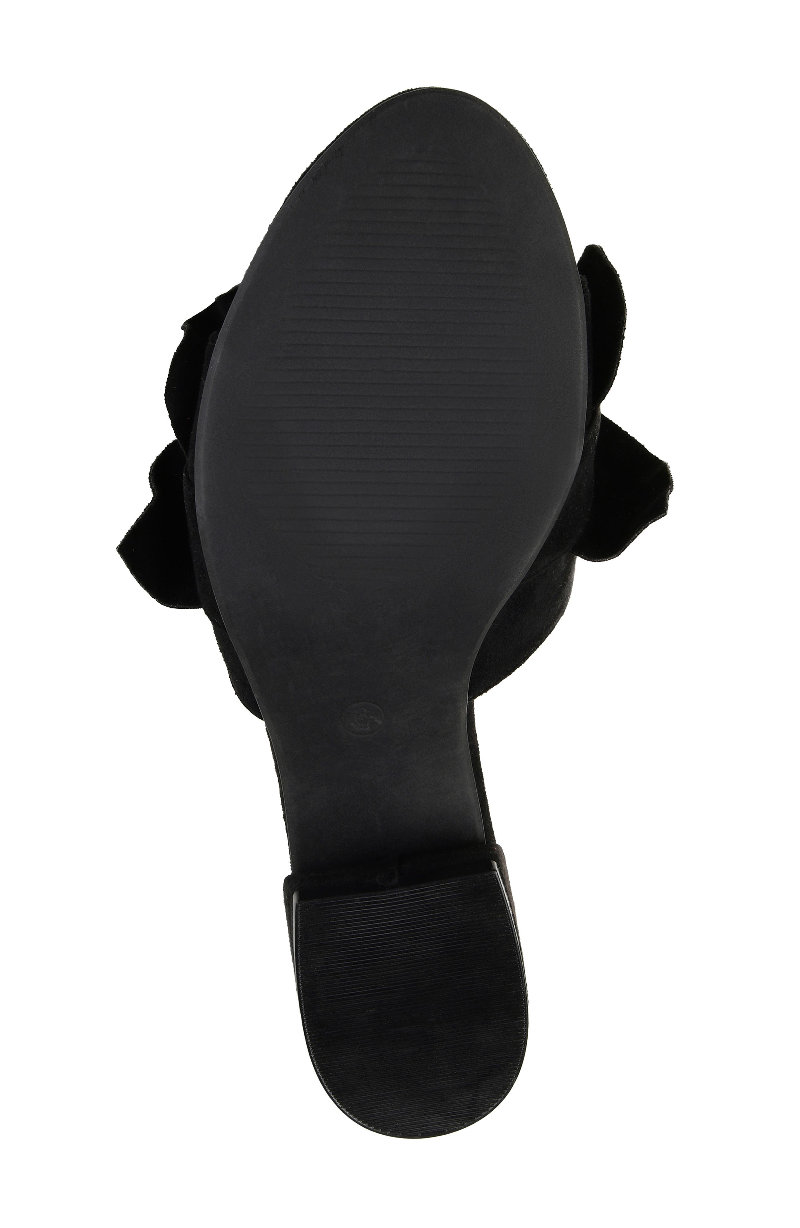 Journee Collection Sabica Ruffle Slide Sandal, Alternate, color, Black