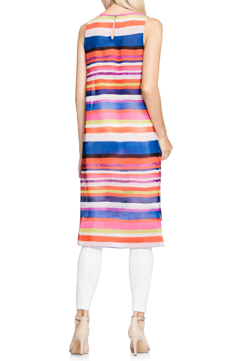 Abstract Strokes Long High/Low Tunic, Alternate, color, BOLD COBALT