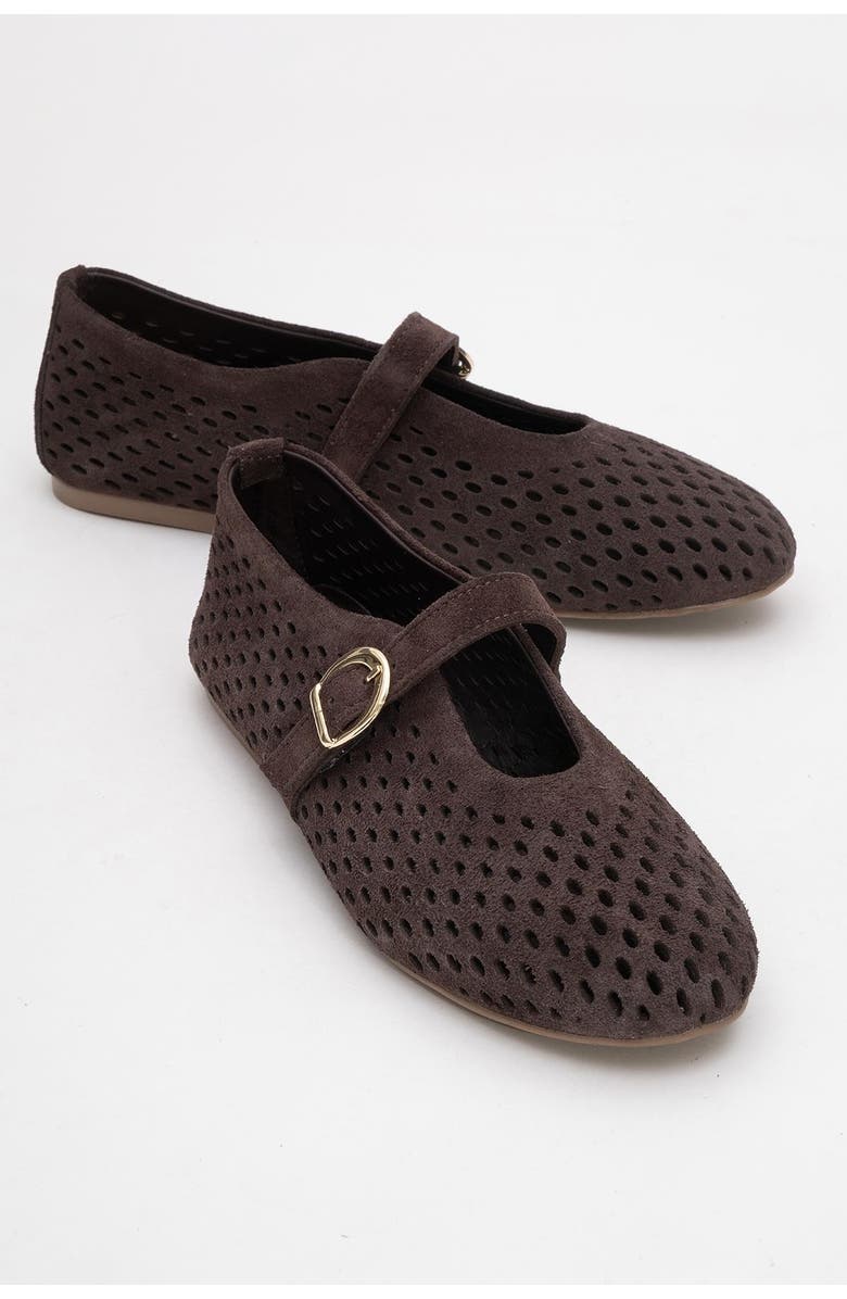 Forever & Always Shoes Arian Leather Ballet Flat, Main, color, Brown Suede