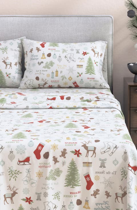 Turkish Cotton Flannel Holiday Sheet Set