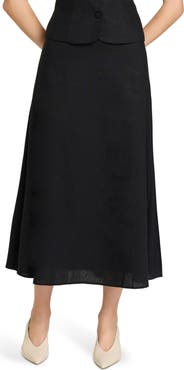 WAYF Blair Linen Blend Midi Skirt