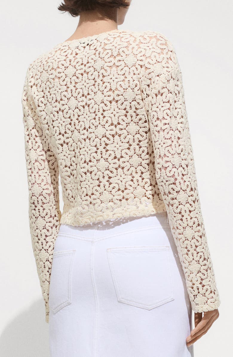 MANGO Sheer Floral Crop Top, Alternate, color, 