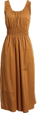 Wit & Wisdom Smocked Waist Sleeveless Midi Dress