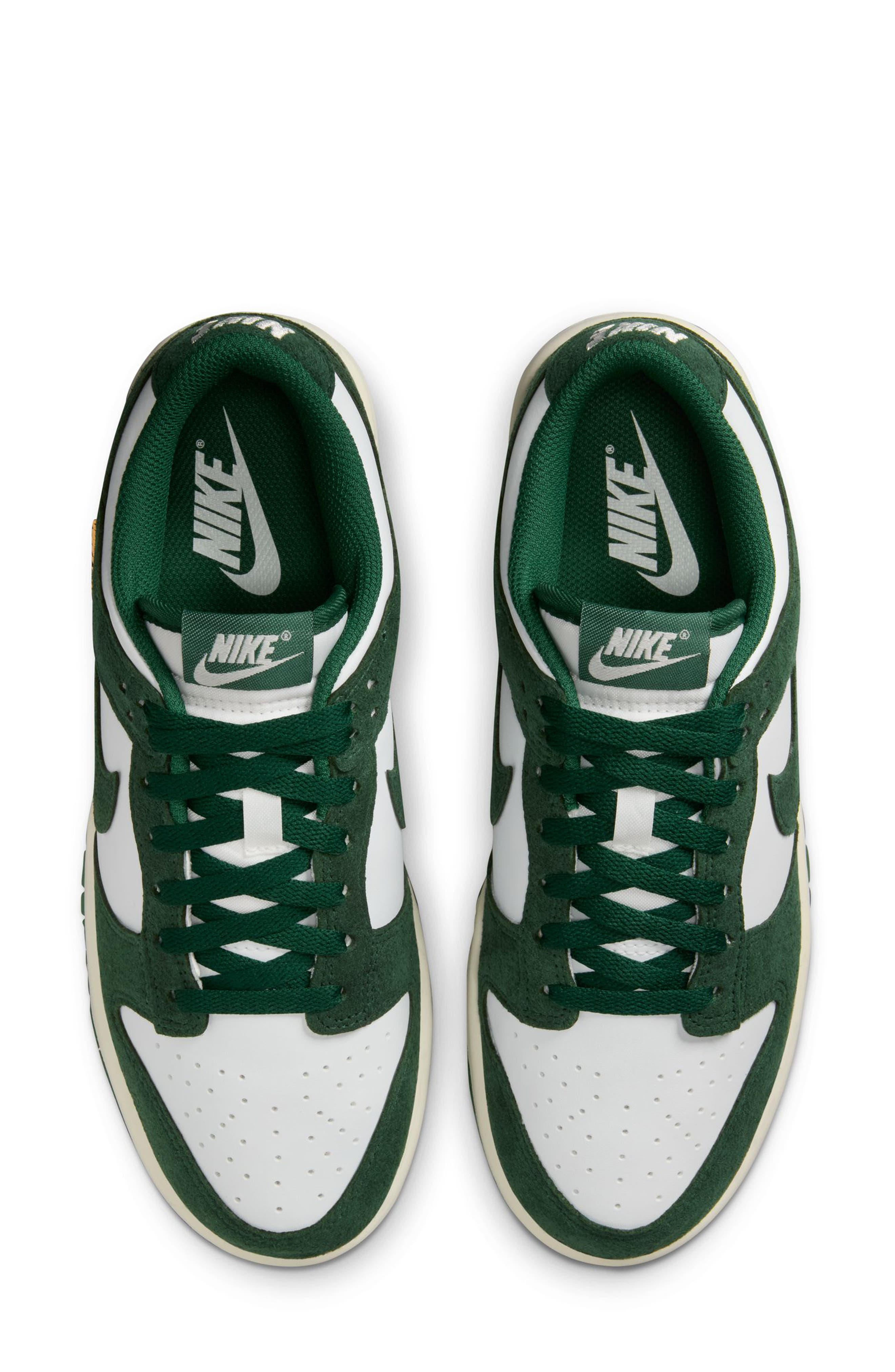 Nike Dunk Low Basketball Sneaker, Alternate, color, White/ Gorge Green/ Sail