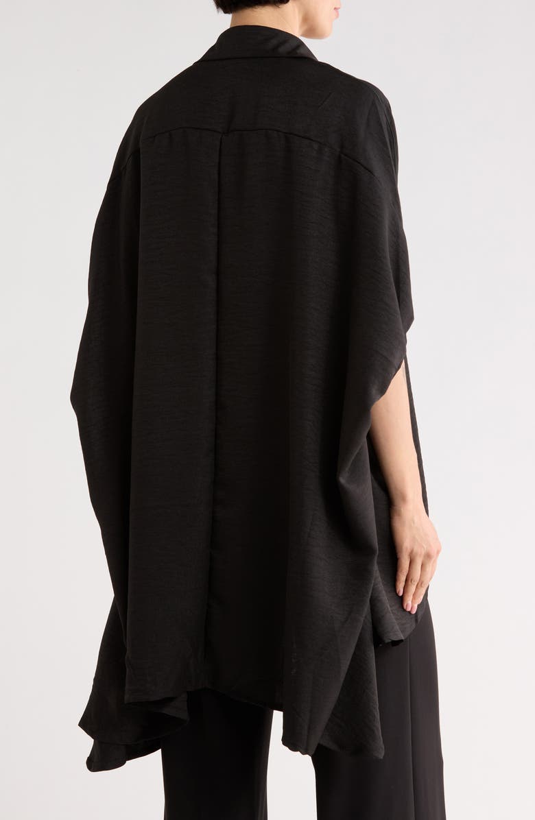PATRIZIA LUCA Oversized Button-Up Top, Alternate, color, Black
