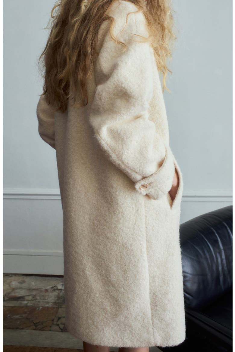 Lapels Bouclé Coat, Alternate, color, ECRU