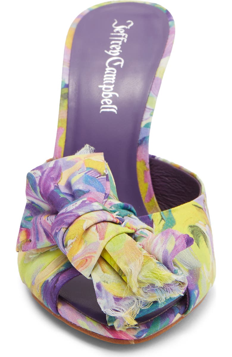 Jeffrey Campbell First Kiss Peep Toe Slide Sandal, Alternate, color, Purple Multi Floral