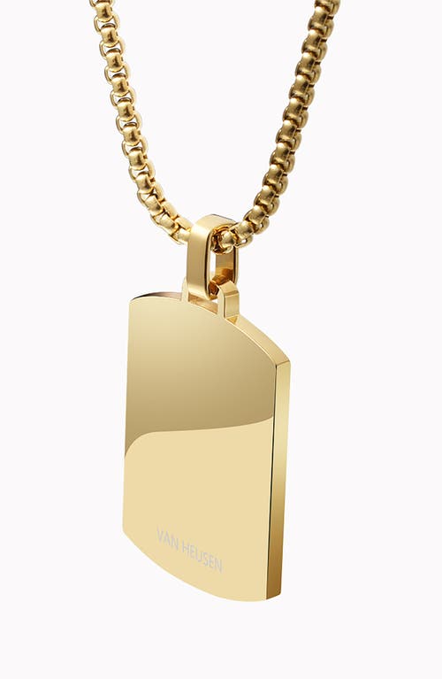 Van Heusen Dog Tag Pendant Necklace In Gold