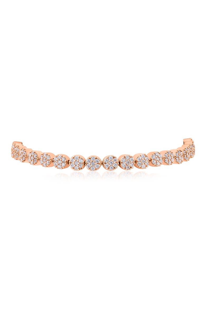 Pavé Cubic Zirconia Slider Bracelet, Alternate, color, CLEAR/ ROSE GOLD