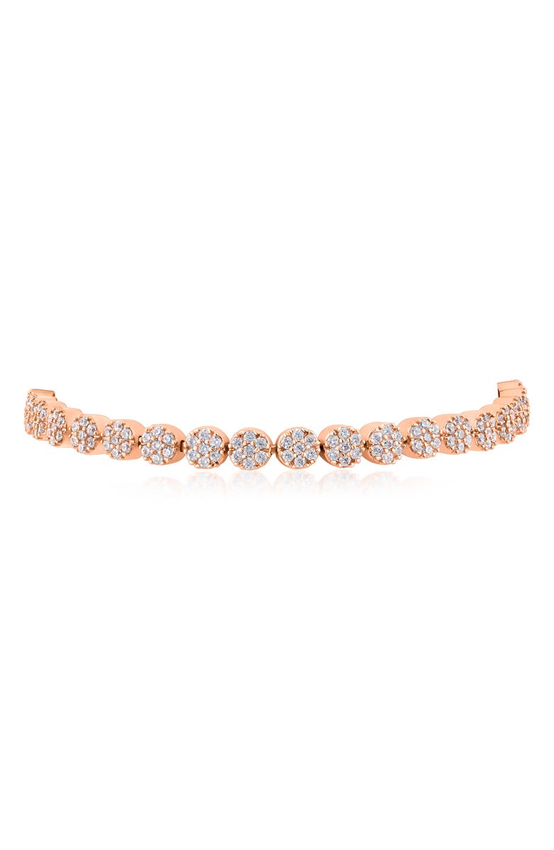 CZ by Kenneth Jay Lane Pavé Cubic Zirconia Slider Bracelet, Alternate, color, Clear/ Rose Gold